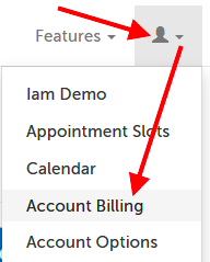 Profile icon, then Account Billing