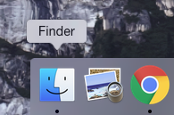 Screencap showing where to open a new Finder window