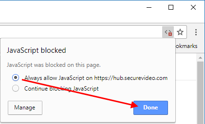 "Always allow" option selected